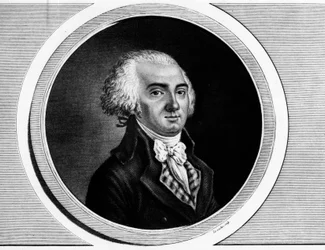 Porträt von Jerome Petion de Villeneuve (1759-1793), Präsident der Konvention und Mitglied der Generalstände. Gravur in „Komplette Sammlung historischer Gemälde der Französischen Revolution, in drei Bänden.“ 1804.