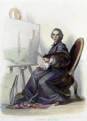 Porträt von Joseph Vernet, französischer Maler, Zeichner und Bildhauer (1714 - 1789) - in "Le Plutarque français", Ed. Mennechet