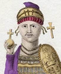 Porträt von Justinian I. (Der Große) (Flavius Petrus Sabbatius Justinianus). 482-565. Römischer Kaiser des Ostens.