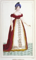 Porträt von Laetitia Bonaparte (Letizia Maria Ramolino) (1750-1836), Mutter von Napoleon I., Gravur von 1830