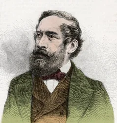 Porträt von Lajos Kossuth (1802-1894), ungarischer Politiker - Gravur aus „The Illustrous World“