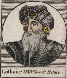 Porträt von Lothaire (941-986), König der Franken - Lothair (941-986) König von Frankreich - Gravur aus „Instruction sur l