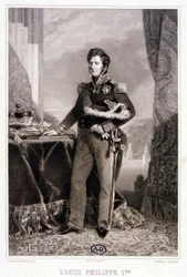 Porträt von Louis Philippe I., König der Franzosen - Gravur