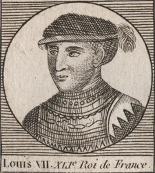 Porträt von Ludwig VII. genannt der Jüngere (1120-1180), König der Franken von 1137 bis 1180 - Gravur aus „Instruction sur l