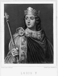 Porträt von Ludwig V. der Faule (967-987), König von Frankreich - in „Histoire des Français“ von Lavallée, Gravur, undatiert.