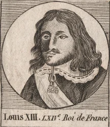 Porträt von Ludwig XIII. dem Gerechten (1601-1643), König von Frankreich - Gravur aus 