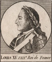 Porträt von Ludwig XV. (1710-1774), genannt der Vielgeliebte, König von Frankreich - Gravur aus 