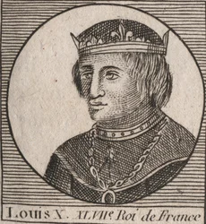 Porträt von Ludwig X. der Hutin (1289 - 1316), König von Frankreich - Gravur aus „Instruction sur l