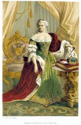 Porträt von Maria Theresia von Österreich (1717-1780). Chromolithographie aus dem 19. Jahrhundert.