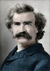 Porträt von Mark Twain (Samuel Langhorne Clemens) (1835-1910) Amerikanischer Autor