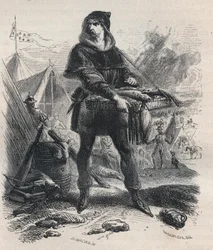 Porträt von Nicolaas Zannekin (? -1328), flämischer Bauer und Anführer des Bauernaufstands in Flandern (1325-1328) - Nicolaas Zannekin, auch Nicolas Zanekin oder Zannequin, Tribun und flämischer Abenteurer, Anführer des Bauernaufstands gegen den Grafen