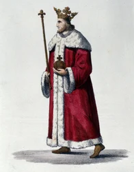 Porträt von Pippin III., bekannt als Pippin der Kurze (714-768), König von Frankreich