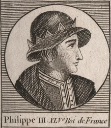 Porträt von Philipp III. von Frankreich, genannt Philipp der Kühne (1245-1285) - Gravur aus „Instruction sur l