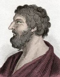 Porträt von Pittacos von Mytilene griechischer Staatsmann (650-570 v. Chr.) (Pittacus von Mytilene). Gravur 19. Jahrhundert.