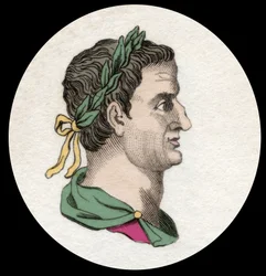 Porträt von Servius Sulpicius Galba (3 v. Chr.-69 n. Chr.), römischer Kaiser. Gravur des 19. Jahrhunderts