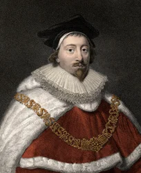 Porträt von Sir Edward Coke (1552-1634), englischer Jurist - Farbgravur des 19. Jahrhunderts