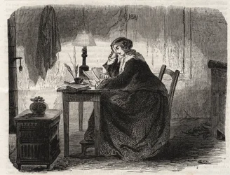 Porträt von Sophie Germain (1776-1831) französische Mathematikerin (Porträt von Marie-Sophie Germain französische Mathematikerin, Physikerin und Philosophin) - Gravur 1860
