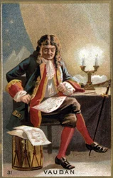 Porträt von Vauban (1633-1707). (Sébastien Le Prestre de Vauban) Marschall von Frankreich und Militäringenieur. Chromolithographie des 19. Jahrhunderts