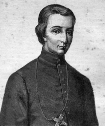 Porträt des „Seligen Pierre-Louis-Marie Chanel, Marist, Erster Märtyrer Ozeaniens (1803 - 1841) - in „Les Contemporains“, n.d. Ende 19. Jahrhundert