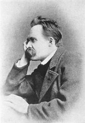 Porträt des deutschen Philosophen Friedrich Nietzsche (1844 - 1900)