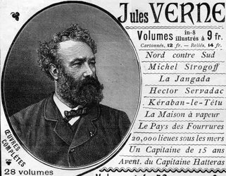 Porträt des Schriftstellers Jules Verne (1828-1905) im Jahr 1887.