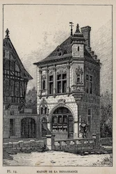 Renaissance-Haus - Gravur von 1889 in „Histoire de l