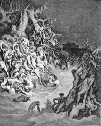 Darstellung der universellen Sintflut. 19. Jahrhundert, Gravur