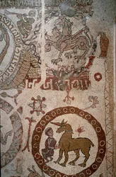 Darstellung der imaginären indischen Fauna, die die Heldentaten Alexanders des Großen symbolisiert