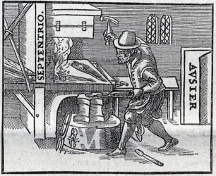 Reproduktion der Gravur des Werks von 1600 "De Magnete, Magneticisque Corporibus, et de Magno Magnete Tellure" (oder Magnetismus und magnetische Körper, und der große Magnet der Erde) von William Gilbert