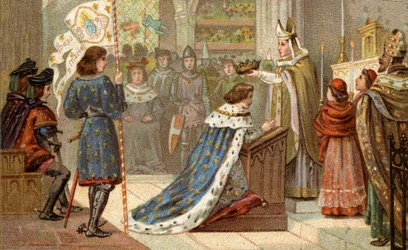 Krönung von Karl VII. (1403-1461) in der Kathedrale von Reims (17. Juli).