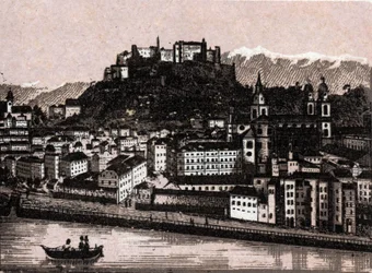 Salzkammergut Region, Österreich: Salzburg vom Kapuzinergarten. in „Die Welt illustriert 168 Ansichten“ Undatiert (spätes 19. Jahrhundert)