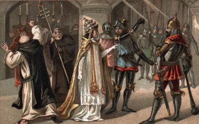 Sciarra Colonna schlägt Papst Bonifatius VIII. ins Gesicht