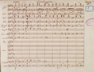 Notenseite für Idomeneo, König von Kreta, Oper von Mozart, Lichtenthal-Version (1843)