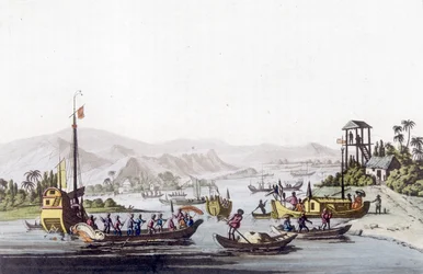 Schiffe aus Cochinchina. Bibliotheque des arts décoratifs de Paris in „Le costume ancien et moderne“
