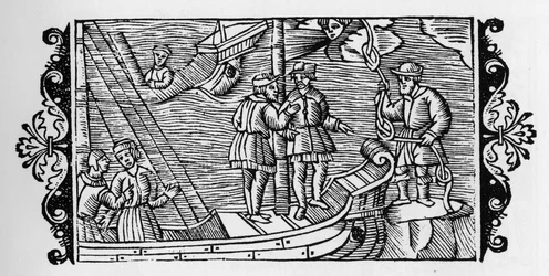Hexenmeister verkaufen Seeleuten die Winde, die in den drei Knoten eines Seils eingeschlossen sind - in 