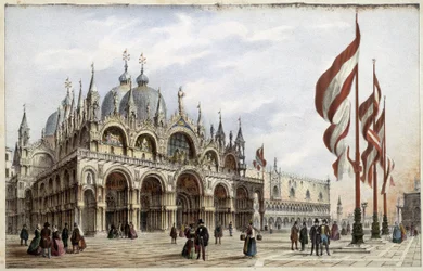 Markusdom - in "Album der Hauptansichten von Venedig", illustriert von Marco Moro, Ed. Gio Brizeghel, ca. 1840