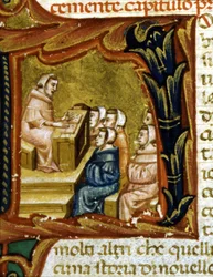 Unterricht. Manuskript aus dem 14. Jahrhundert.