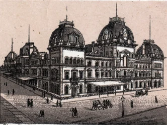 Das Zentraldepot in New York, USA in „Die Welt illustriert 168 Ansichten“. Undatiert (spätes 19. Jahrhundert)