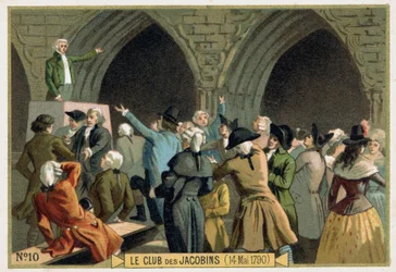 Der Club der Jakobiner (14.05.1790). Chromolithographie des 19. Jahrhunderts