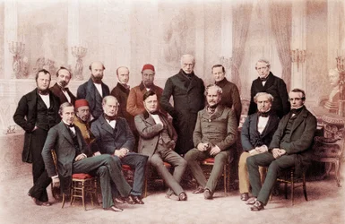 Der Pariser Kongress war eine Friedenskonferenz, die 1856 in Paris, Frankreich, zwischen Vertretern der europäischen Großmächte abgehalten wurde, um nach dem fast drei Jahre dauernden Krimkrieg Frieden zu schließen - Krimkrieg (1853-1856): Gesandte als