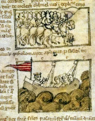 Die Kreuzfahrer auf dem Weg ins Heilige Land. Aus 