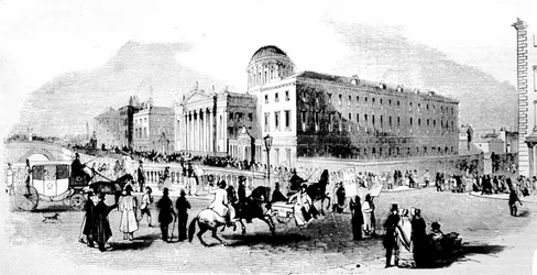 Die Vier Gerichte. Dublin. Gravur aus dem 19. Jahrhundert.