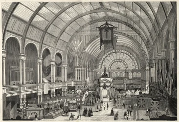 Die Internationale Ausstellung in Amsterdam 1869 - Innenansicht des Palastes der Internationalen Ausstellung