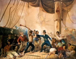 Das Handgemenge auf dem Deck der Chesapeake, 1813