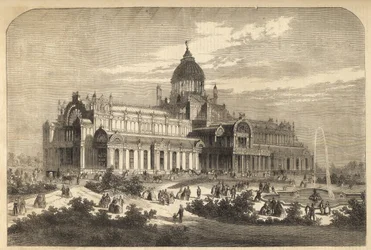Der Palast der Industrie in Amsterdam im Jahr 1864 (1929 durch ein Feuer zerstört) - Niederlande, Amsterdam. Het Paleis voor Volksvlijt