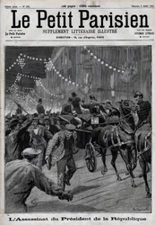 Die Ermordung des Präsidenten der Republik Sadi Carnot (1837-1894) durch den italienischen Anarchisten Sante Caserio am 24. Juni