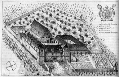 Die Gebäude von Clos de Vougeot (Côte d