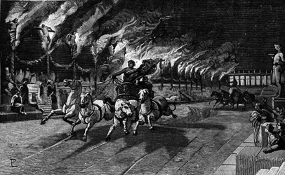 Die menschliche Fackel von Nero (Nerone 37-68) im Zirkus