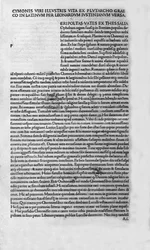 Das Leben berühmter Männer. Seite aus dem Buch von Plutarch di Cheronee, auch „Parallele Leben“ genannt. 1495
