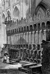 Die Stände der Kathedrale von Bayeux - Gravur